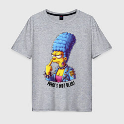 Футболка оверсайз мужская Marge Simpson - punks not dead motto, цвет: меланж