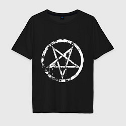 Футболка оверсайз мужская Star pentagram, цвет: черный