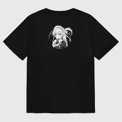 Мужская футболка оверсайз Ретро горничная служанка / Черный – фото 2