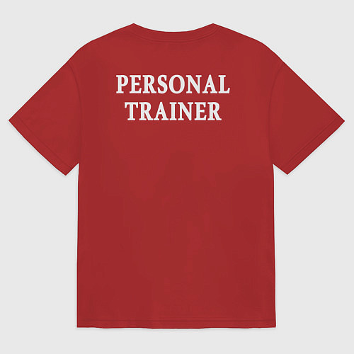 Мужская футболка оверсайз Персональный тренер / Красный – фото 2