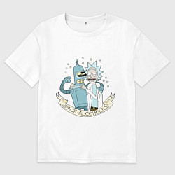 Мужская футболка оверсайз Bander and Rick - space alcoholics