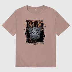 Футболка оверсайз мужская Трансформеры знак десептиконов, цвет: пыльно-розовый