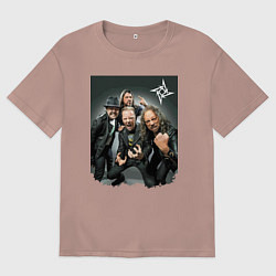 Футболка оверсайз мужская Metallica cool dudes - thrash metal, цвет: пыльно-розовый