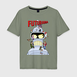 Мужская футболка оверсайз Futurama all