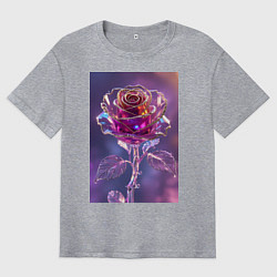 Футболка оверсайз мужская Кристальная роза, цвет: меланж