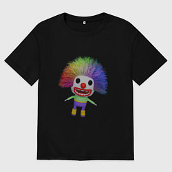 Футболка оверсайз мужская Cartoon clown colorful hair, цвет: черный