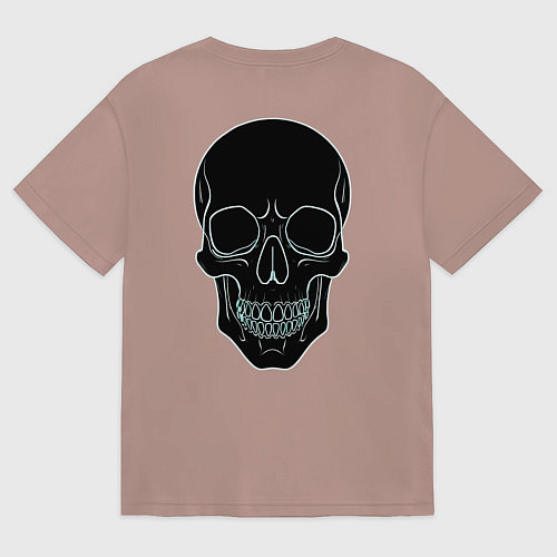 Мужская футболка оверсайз Skull black / Пыльно-розовый – фото 2