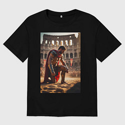 Футболка оверсайз мужская Спартак в Колизее, цвет: черный