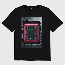 Футболка оверсайз мужская Что внутри, цвет: черный