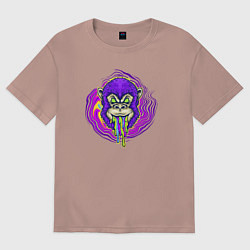 Футболка оверсайз мужская Purple monkey, цвет: пыльно-розовый