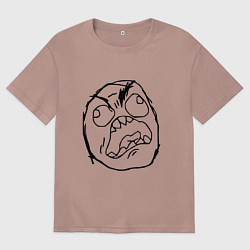 Футболка оверсайз мужская Рейдж фейс мем, цвет: пыльно-розовый