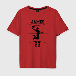 Футболка оверсайз мужская James 23, цвет: красный