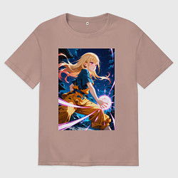 Футболка оверсайз мужская Марин Китагава косплей Dragon Ball, цвет: пыльно-розовый