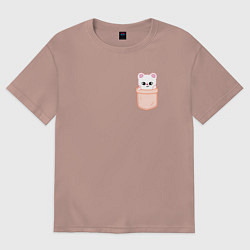 Футболка оверсайз мужская Jiniret in pocket, цвет: пыльно-розовый