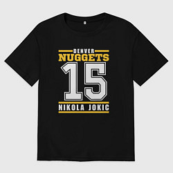Футболка оверсайз мужская Denver - Nocola Jokic, цвет: черный