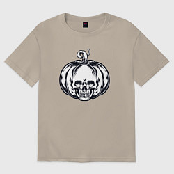 Футболка оверсайз мужская Dead pumpkin, цвет: миндальный