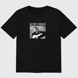 Футболка оверсайз мужская Kurt Cobain rock legend, цвет: черный
