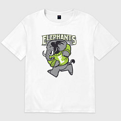 Футболка оверсайз мужская Elephants run, цвет: белый