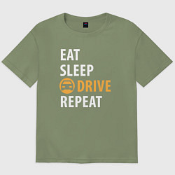 Мужская футболка оверсайз Eat sleep drive