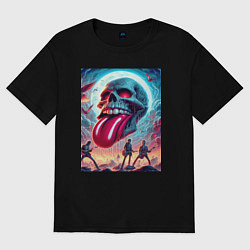 Мужская футболка оверсайз Rolling Stones - skull transformation