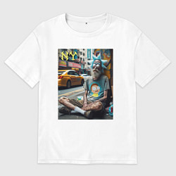 Мужская футболка оверсайз Rick Sanchez is a hippie from New York