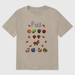 Футболка оверсайз мужская Stardew Valley fall, цвет: миндальный
