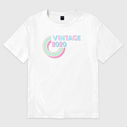 Футболка оверсайз мужская Винтаж 2020, цвет: белый