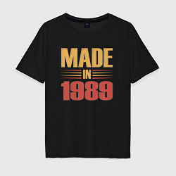 Футболка оверсайз мужская Сделано в 1989 сепия, цвет: черный
