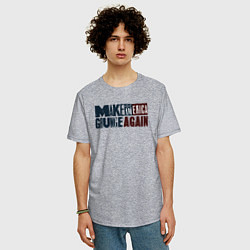 Футболка оверсайз мужская Сделаем Америку гранжевой снова, цвет: меланж — фото 2