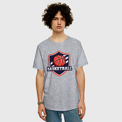 Футболка оверсайз мужская Basketball sport, цвет: меланж — фото 2
