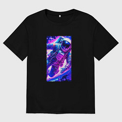 Мужская футболка оверсайз В неоновом космосе