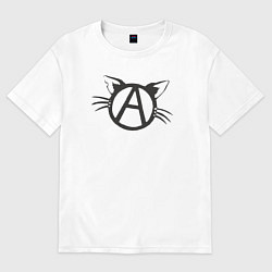 Мужская футболка оверсайз Cat anarchy