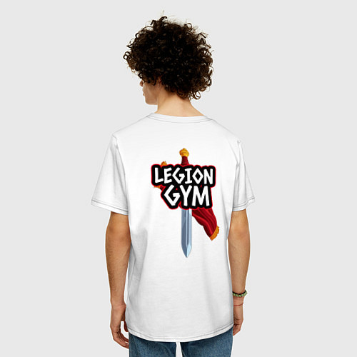 Мужская футболка оверсайз Legion gym / Белый – фото 4