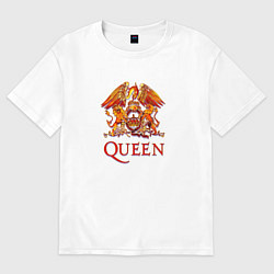 Футболка оверсайз мужская Эмблема Queen, цвет: белый