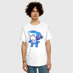 Футболка оверсайз мужская Акула бодибилдер, цвет: белый — фото 2