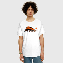 Футболка оверсайз мужская День Победы - Георгиевская лента, цвет: белый — фото 2