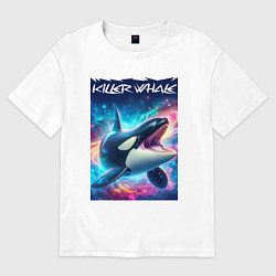 Мужская футболка оверсайз Space killer whale - ai art fantasy
