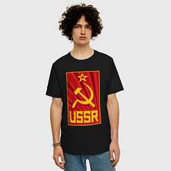 Футболка оверсайз мужская USSR style, цвет: черный — фото 2
