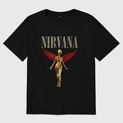 Футболка оверсайз мужская Rock nirvana in utero, цвет: черный