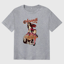 Футболка оверсайз мужская Aerosmith Woman, цвет: меланж