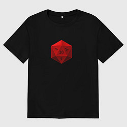 Футболка оверсайз мужская Игровой кубик, цвет: черный
