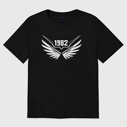 Футболка оверсайз мужская Крылья времени 1982, цвет: черный