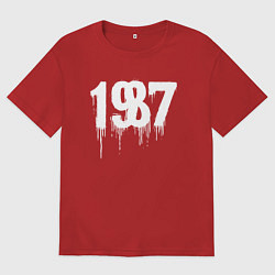 Мужская футболка оверсайз 1987 растекшиеся капли