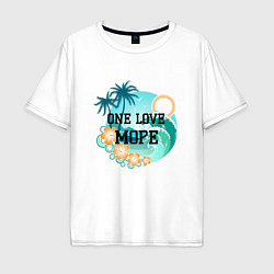 Футболка оверсайз мужская One love море, цвет: белый