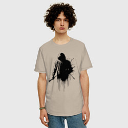 Футболка оверсайз мужская Художник граффити, цвет: миндальный — фото 2