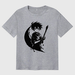 Футболка оверсайз мужская Художник с кистью аниме, цвет: меланж