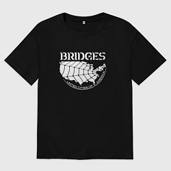 Футболка оверсайз мужская Bridges logo, цвет: черный