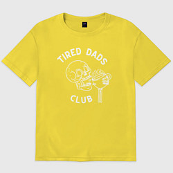 Футболка оверсайз мужская Tired Dads Club белый, цвет: желтый