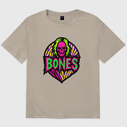 Мужская футболка оверсайз Bones кислотный череп