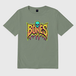 Мужская футболка оверсайз Bones стекающая краска